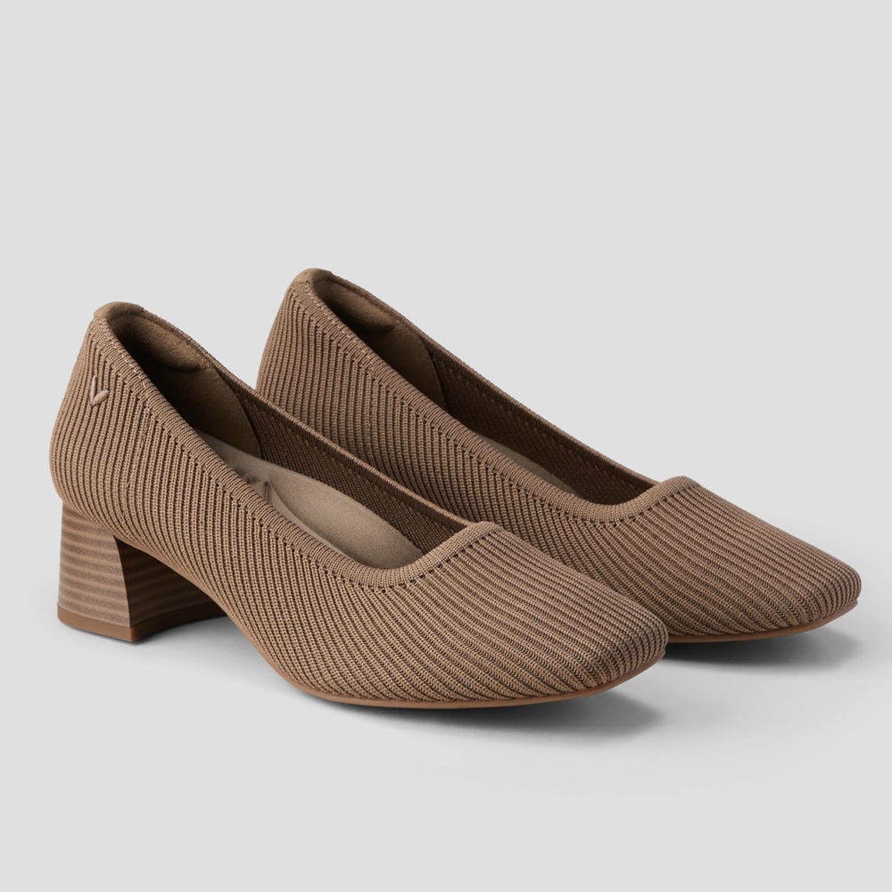 Vivaia Square-Toe Chunky Block Heels (Melody Pro) Women's Size 41 US 9.5 Brown